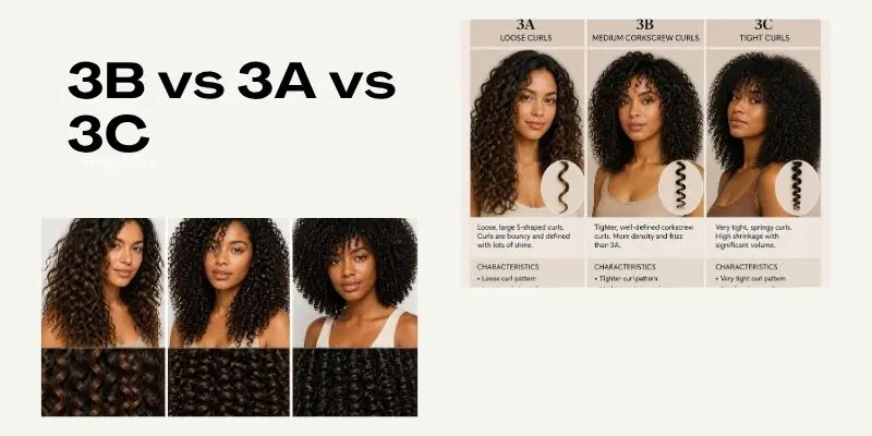 3B Vs 3A Vs 3C Comparison Of Type 3A Type 3B And Type 3C Curl Patterns