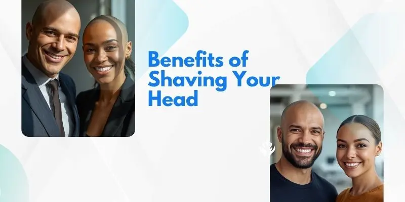 Confident Bald Man And Woman Showing Smooth, Healthy Scalp.