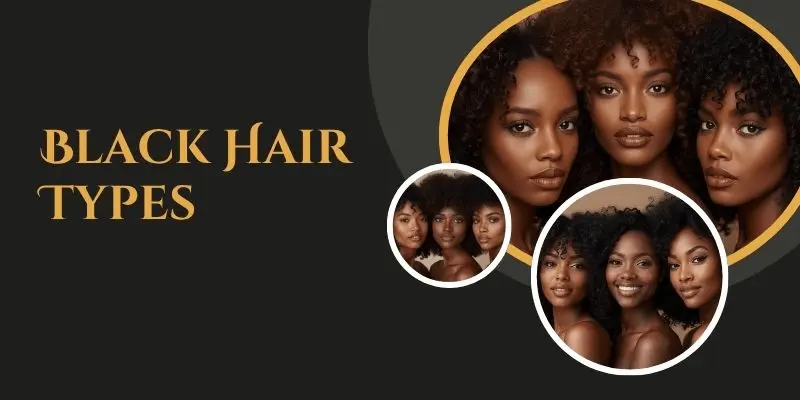 Black Curly Hair Types Showing 3A, 3B, And 3C Curl Patterns