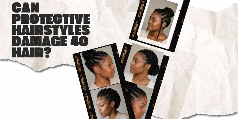 Low-Tension Protective Hairstyle With Healthy Edges On 4C Hair