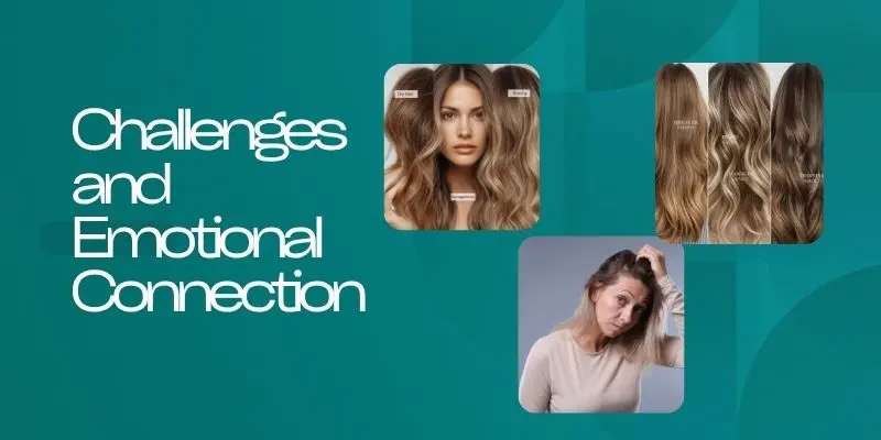 A Split-Screen Image Showing Common Hair Problems: Dry Hair, Frizz, Damaged Ends, And Thinning Hair. Include Realistic Hair Textures And Subtle Overlays With Problem Labels. Clean, Simple, Lifestyle Photography Style.