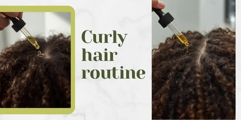 Curly Hair Routine Applying Rosemary Oil To The Scalp For Curly Hair Without Weighing Curls Down