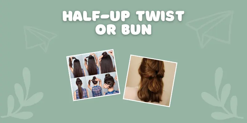 Half-Up Twist Or Bun: A Chic Option In Hairstyles For Growing Out Bangs