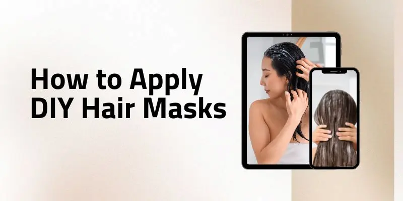 Woman Applying Diy Hair Mask To Damp Hair