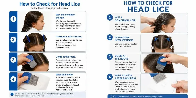 Step-By-Step Head Lice Inspection With A Lice Comb