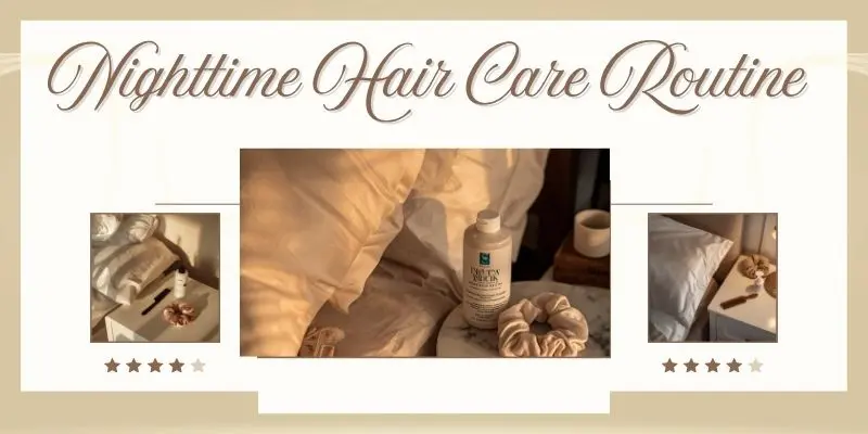 Nighttime Hair Care Routine Silk Pillowcase Hair Care Routine With Comb And Leave-In Conditioner