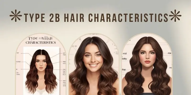 Type 2B Hair Characteristics With Defined Waves And Frizz