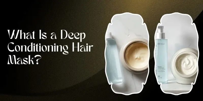 Thick Hair Mask Jar Next To Regular Conditioner Bottle