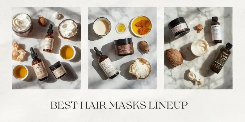 Weddinbest Hair Masks Lineup G Jewerly Flat-Lay Of The Best Hair Masks For Split Ends Including Oils And Bond Builders